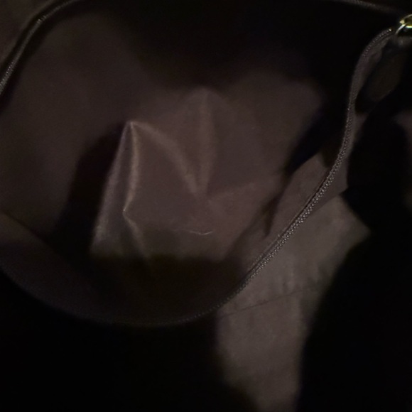 Coach Black Leather Embossed Tote with Gold Chain Straps - Picture 7 of 10